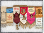 SIX NEW YORK AND PENNSYLVANIA EARLY FIRE RIBBONS 1878-1887.