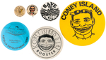 CONEY ISLAND GROUP OF SIX BUTTONS INCLUDING STEEPLECHASE.