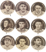 SWEET CAPORAL BASEBALL LOT OF NINE FOR NEW YORK TEAMS.