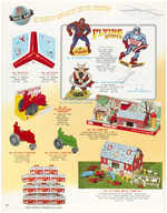 OHIO ART RETAILER'S CATALOG TRIO FEATURING RARE MARVEL COMICS FLYING TOYS.