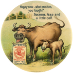 SUCRENE DAIRY FEED COLORFUL CARTOON MIRROR WITH MOTHER COW AND CALF.