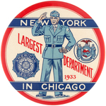 NEW YORK STATE AMERICAN LEGION IN CHICAGO FOR 1933 EXPO BUTTON.