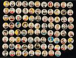 KELLOGG'S PEP COMPLETE SET OF 86 COMIC CHARACTER  BUTTONS.