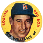 TOPPS 1956 TED WILLIAMS LITHO BUTTON.