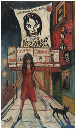 "CAFÉ BIZARRE" RAVI ORIGINAL ART PAINTING.