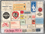 LABELS AND UNGUMMED STICKERS GRAPHIC GROUP OF 115 PIECES FROM 1898-1904 ERA ST. LOUIS ADVERTISERS.