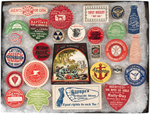 LABELS AND UNGUMMED STICKERS GRAPHIC GROUP OF 115 PIECES FROM 1898-1904 ERA ST. LOUIS ADVERTISERS.