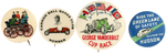 CAR AND RACE CAR BUTTONS GROUP OF FOUR SPANNING 1898 TO 1939.