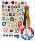 "GOOD ROADS" 1896 TO C. 1920 LIFETIME COLLECTION OF 49 BUTTONS AND ENAMEL LABEL STUDS.