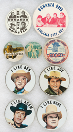 BONANZA LONG RUNNING TV WESTERN OUTSTANDING NINE BUTTON COLLECTION.