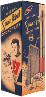 "OFFICIAL SPACE PATROL ROCKET LITE" BOXED FLASHLIGHT.