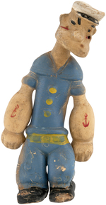 POPEYE SEIBERLING-LIKE RUBBER FIGURE & RARE ASHTRAY HOLDER.