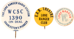 THE LONE RANGER LATE 1930s AND EARLY 1940s TRIO OF RARE BUTTONS.