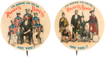 CHICAGO MUSICAL GROUP "RONEY'S BOYS" PAIR OF C. 1901 COLORFUL BUTTONS.