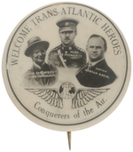 HISTORIC 1928 FIRST EAST TO WEST TRANS ATLANTIC FLIGHT AVIATION BUTTON.