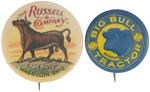 BUTTON PAIR FOR "THE BOSS" FARM MACHINERY AND "BIG BULL" TRACTOR.