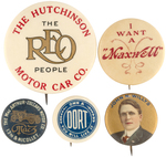 EARLY CAR BUTTONS GROUP OF FIVE.