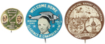 THREE SCARCE AVIATION BUTTONS: WRIGHT BROTHERS, CHAMBERLAIN AND 1929 AIRPORT DEDICATION.