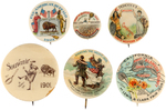 PAN AMERICAN 1901 EXPO FOUR BUTTONS PLUS TWO FROM LEWIS & CLARK 1905.