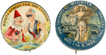 TWO BEAUTIFULLY COLORED BUTTONS FROM WICHITA 1900.