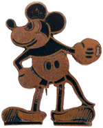 MICKEY MOUSE EARLY 1930s EUROPEAN PINS WITH HIM AS FOOTBALLER AND BOXER.