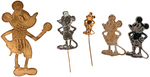 MICKEY MOUSE FIVE EARLY 1930s EUROPEAN PINS AND STICKPINS.