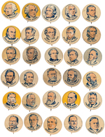 PRESIDENTS SET OF 30 BUTTONS WASHINGTON THROUGH HOOVER ISSUED BY BUTTON GUM.