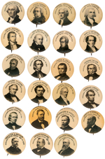 FIRST EVER USA PRESIDENTS BUTTONS 23 OF 24 ISSUED IN 1897 BY WHITEHEAD & HOAG.