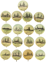 UNITED STATES WARSHIP COMPLETE SET OF 17 FROM 1897.