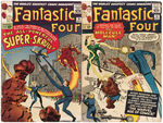 THE FANTASTIC FOUR SILVER AGE LOT OF TEN ISSUES.