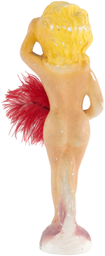 NUDE FAN DANCER PIN-UP PLASTER STATUE.