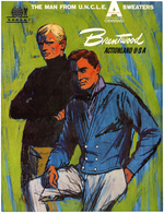 "THE MAN FROM U.N.C.L.E. SWEATERS" STORE ADVERTISING SIGN.