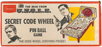 "THE MAN FROM U.N.C.L.E. SECRET CODE WHEEL" BOXED BAGATELLE GAME.