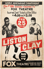 MUHAMMAD ALI "SONNY LISTON VS. CASSIUS CLAY" 1964 BOXING POSTER.