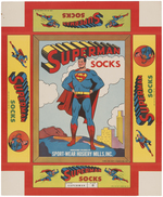 "SUPERMAN SOCKS" UNUSED BOX LABEL.