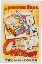 WARNER BROS. "LOONEY TUNES - MERRY MELODIES CARTOON" STOCK POSTER FEATURING BUGS BUNNY.