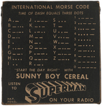 "SUPERMAN - INTERNATIONAL MORSE CODE" CANADIAN CEREAL/RADIO PREMIUM.