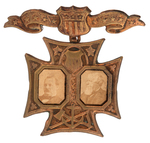 CLEVELAND/THURMAN MALTESE CROSS BRASS SHELL BADGE WITH JUGATE PHOTOS.