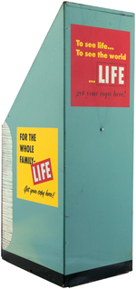 "LIFE" MAGAZINE NEWSSTAND VENDING DISPLAY.