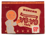 "DUNCAN JEWELED PROFESSIONAL YO-YO TOPS" BOXED DISPLAY.