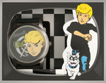 HANNA-BARBERA FLINTSTONES, JONNY QUEST & SPACE GHOST BOXED FOSSIL WATCH SET TRIO.