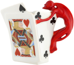 ROYAL BAYREUTH DEVIL & PLAYING CARDS CREAMER.