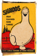 SHMOO CANDY SIGN, BOX & PRIZES LOT.