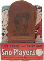 "LI'L ABNER AND DAISY MAE SNO-PLAYERS" MITTENS & ART LOT.