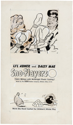 "LI'L ABNER AND DAISY MAE SNO-PLAYERS" MITTENS & ART LOT.