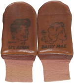 "LI'L ABNER AND DAISY MAE SNO-PLAYERS" MITTENS & ART LOT.