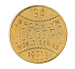 "1941 BROOKLYN DODGERS WORLD SERIES/PRESS" BADGE.