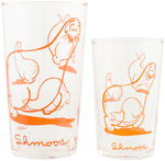 "SHMOO TUMBLER SET" BOXED LI'L ABNER GLASSES PLUS SCARCE SIZE VARIETY SET.