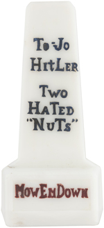 WORLD WAR II ANTI-AXIS MILKGLASS TOMBSTONE NOVELTY.