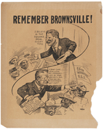 "REMEMBER BROWNSVILLE!" ANTI-ROOSEVELT SMALL 1908 POSTER.